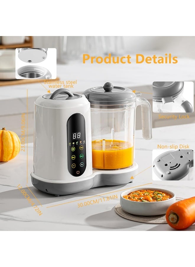 Baby Food Maker, Multifunction Processor, timed,Smart ControlSteam Pot, fully Auto Cooking & Grinding, Baby Food Warmer Mills Machine with Self Cleans Touch Screen Control LCDwith Self Cleans Touch Screen Control LCD Display