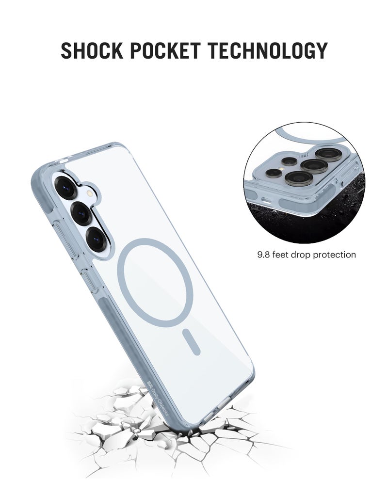 DailyObjects Grey Stride Clear Case Cover Compatible with Samsung Galaxy S25 Plus | Wireless Charging Slim Back Cover | 2 Layer Edge Protection & Shockproof - Image 4
