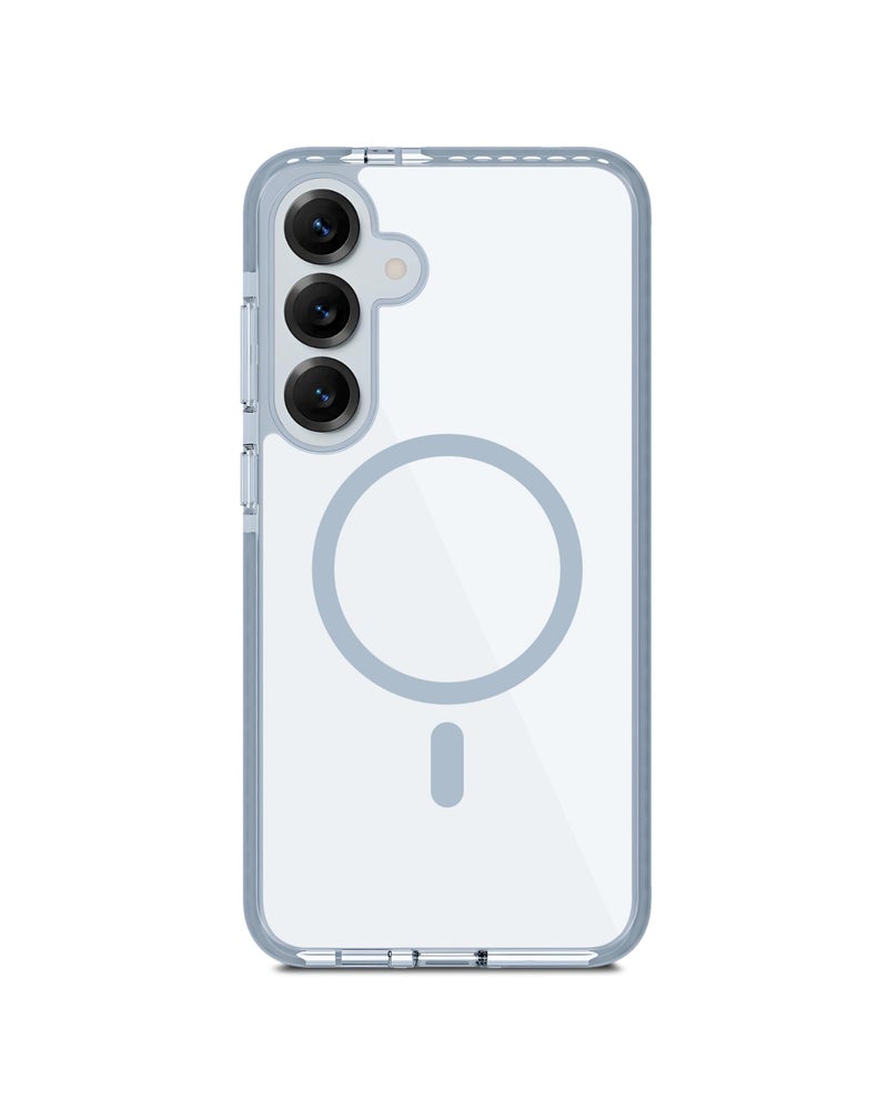 DailyObjects Grey Stride Clear Case Cover Compatible with Samsung Galaxy S25 Plus | Wireless Charging Slim Back Cover | 2 Layer Edge Protection & Shockproof - Image 1