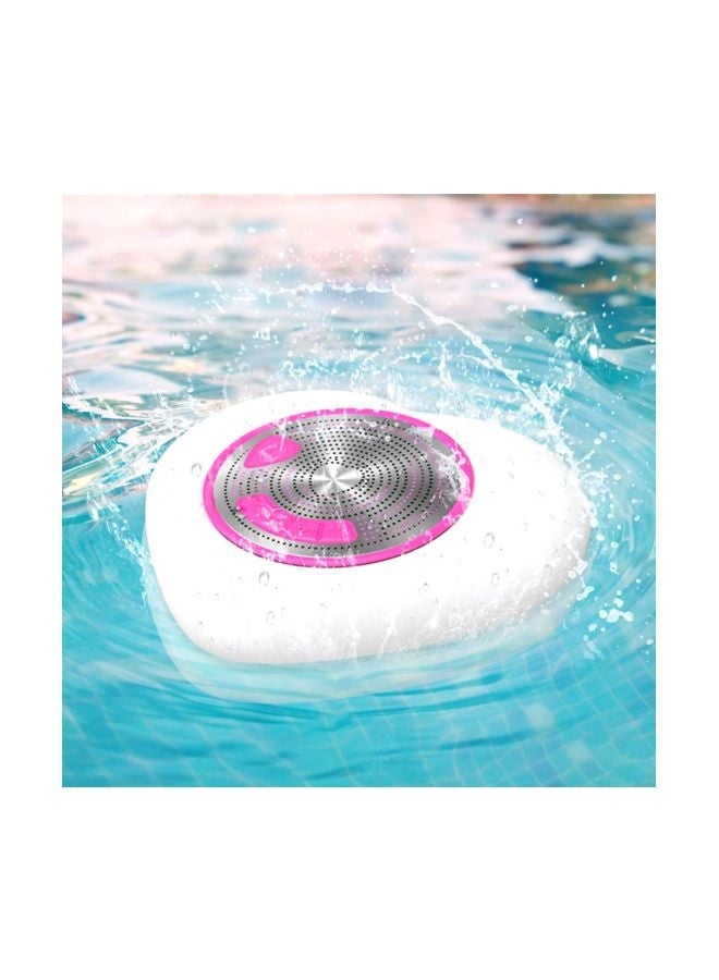 NIBEMINENT Bluetooth Waterproof Speaker White/Pink - Image 4