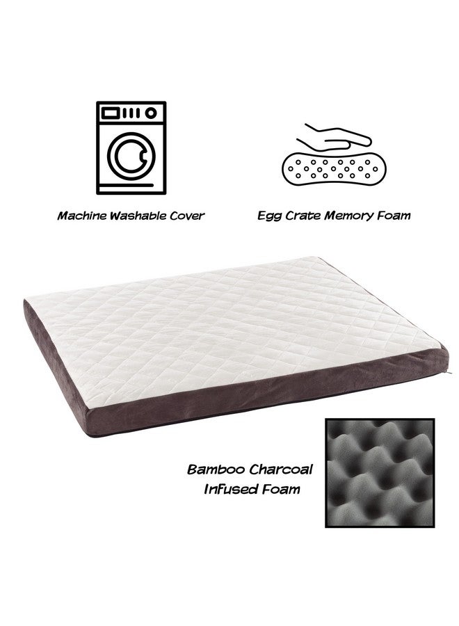 PETMAKER Dog Bed - Charcoal Infused Foam Pet Bed with Plush Cover - Egg-Crate Style Floor Mat with Nonslip Base for Dogs up to 65lbs by PETMAKER (Brown) - Image 3
