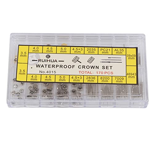 DAUERHAFT 1 Box Watch Stem Extender, High Hardness Watch Repairing Replacement Tool Kit, Watch Crowns, Watch Crowns Parts, for Watch Repairing Replacement - Image 1