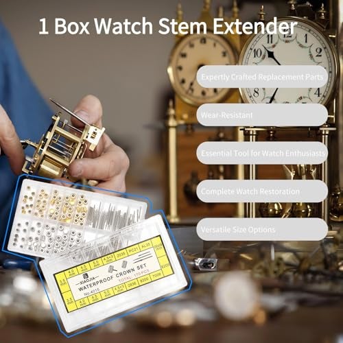 DAUERHAFT 1 Box Watch Stem Extender, High Hardness Watch Repairing Replacement Tool Kit, Watch Crowns, Watch Crowns Parts, for Watch Repairing Replacement - Image 2
