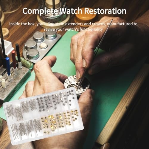 DAUERHAFT 1 Box Watch Stem Extender, High Hardness Watch Repairing Replacement Tool Kit, Watch Crowns, Watch Crowns Parts, for Watch Repairing Replacement - Image 5