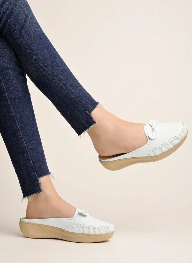 شوتوبيا Shoetopia Upper Bow Detailed  Slip-On Loafers for Women & Girls