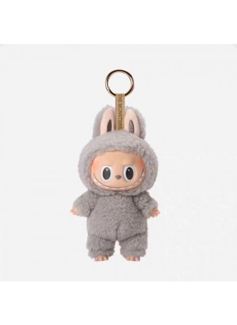 LABUBU Labubu Generation Of The Motherland Macarons Bubble Series Fun Blind Box Vinyl Face Plush Doll-Color:Gray-Height:15cm