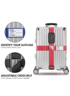 Luggage Strap with 3 Digits Lock, 160 Inch Premium Adjustable Travel Packing Cross Belt for Bag Baggage Suitcase Safety (Red) - pzsku/ZB7A117B11A8A74CB8738Z/45/_/1739184899/3cfb2dbf-eed2-4264-931d-185ae26e14bb