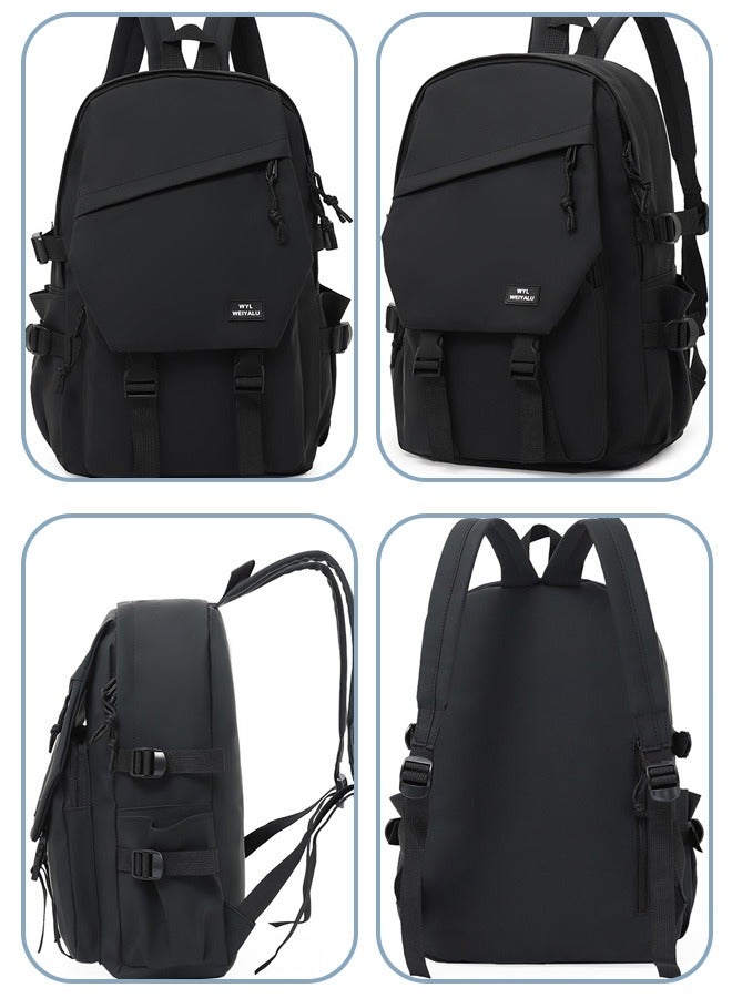 Joychic Polyester Water Resistant Flap Closure  Daily Backpack Brief Wear-resistant Bookbag with Cartoon Pendant for Women Men Middle High College Students - Image 4