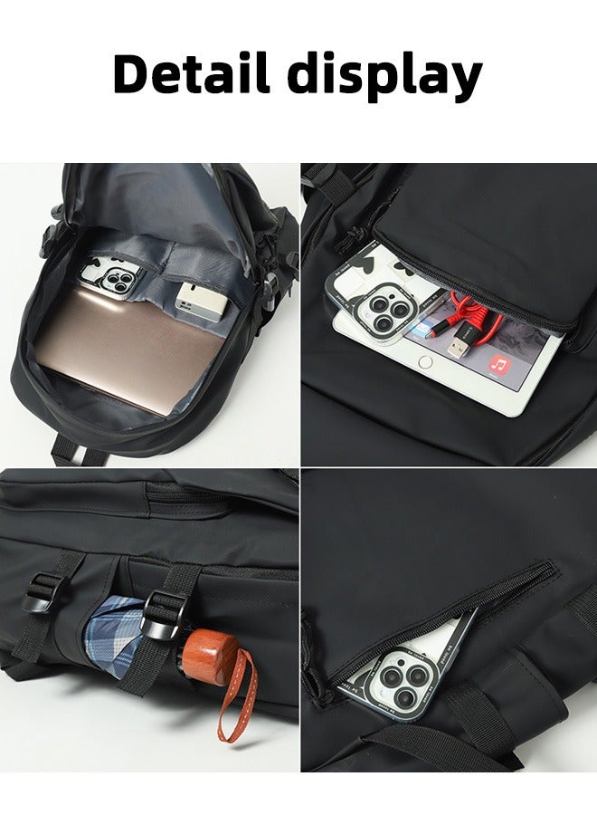 Joychic Polyester Water Resistant Flap Closure  Daily Backpack Brief Wear-resistant Bookbag with Cartoon Pendant for Women Men Middle High College Students - Image 5