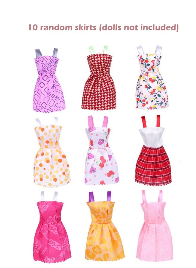 50 PCS Doll Clothes and Accessories for Girl Doll Different Occasions Include 10 Sets Handmade Doll Outfits Party Doll Gown Fashion Doll Dresses and Shoes Doll Accessories - Image 5