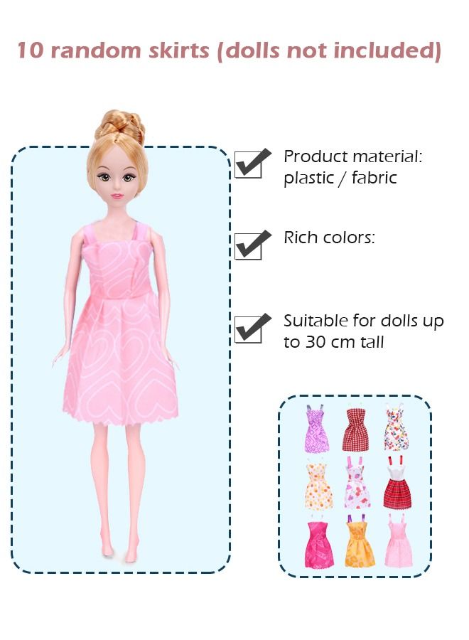 50 PCS Doll Clothes and Accessories for Girl Doll Different Occasions Include 10 Sets Handmade Doll Outfits Party Doll Gown Fashion Doll Dresses and Shoes Doll Accessories - Image 3
