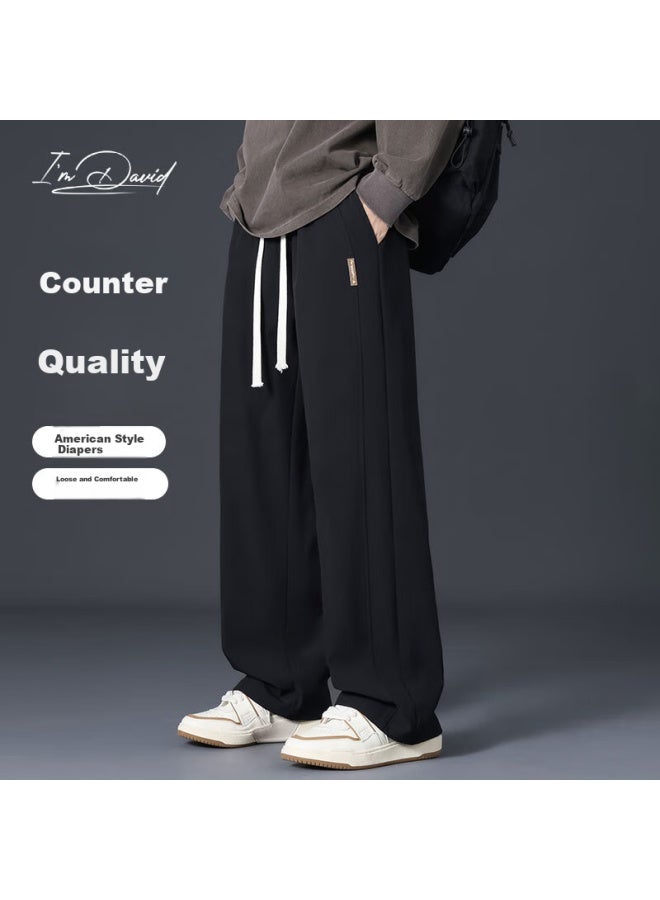 I'm David Comfortable Casual Pants For Men, Loose-fitting Autumn Sports Trousers, American-style Trendy Wide-leg Straight Pants