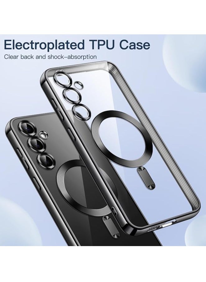 BORTONY Samsung Galaxy S24 FE Magnetic Case Cover  Full Camera Lens Protection Compatible with MagSafe Wireless Charging Shockproof Electroplated TPU Phone Cover - Image 2