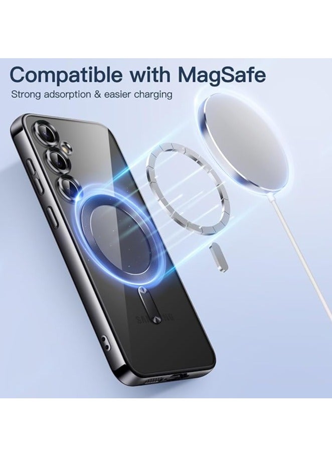 BORTONY Samsung Galaxy S24 FE Magnetic Case Cover  Full Camera Lens Protection Compatible with MagSafe Wireless Charging Shockproof Electroplated TPU Phone Cover - Image 3