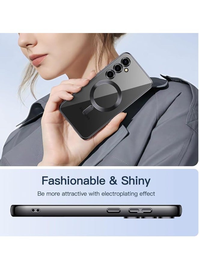 BORTONY Samsung Galaxy S24 FE Magnetic Case Cover  Full Camera Lens Protection Compatible with MagSafe Wireless Charging Shockproof Electroplated TPU Phone Cover - Image 4