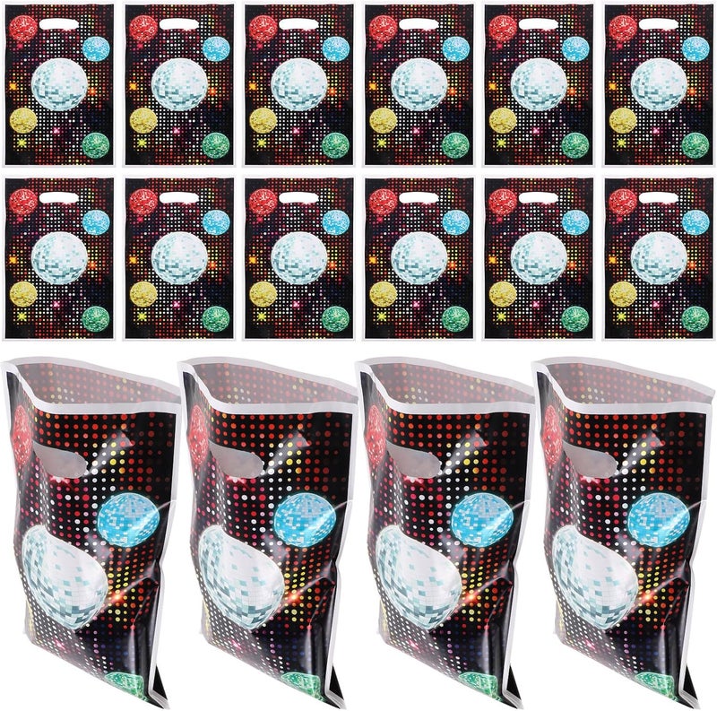SHYCELOHES Retro Disco Tote Bags with Handles 50pcs, Candy Packaging Pouches, Vintage 70s Party Favor Storage Bags for Candy and Snacks, Reusable Wrap for Disco Theme Events - Image 1