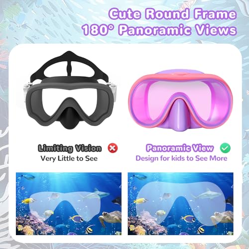 Keary Kids Swim Goggles with Nose Cover Swimming Goggles for Kids 6-14 8-12 Age 4-7 3-6 3-5 Swim Mask for Toddler Boys Girls Youth Child Anti Fog UV Protection Pool Water Glasses Underwater Goggles - Image 2