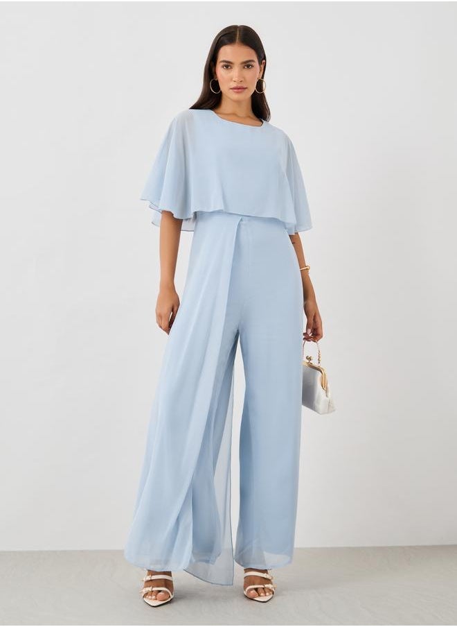 Styli Styli Cape Sleeve Round Neck Jumpsuit  - Image 1