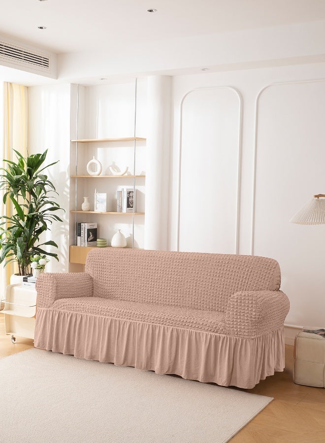 ايست من نون غطاء أريكة 3D قابل للتمدد، قماش ناعم - رائع لحماية الأثاث - 3 مقاعد (200-270 سم) - لون كاكي - Image 2