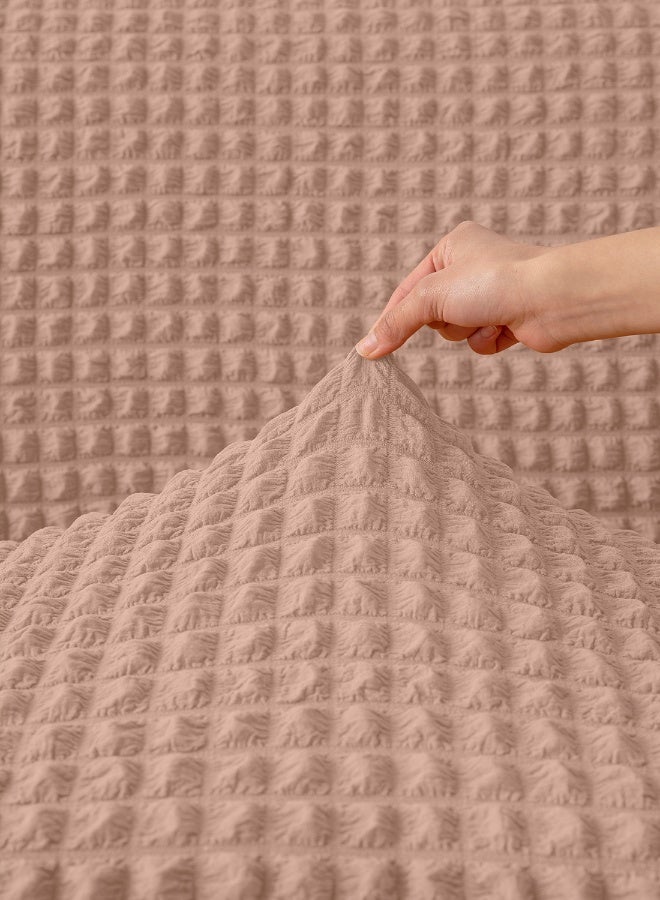 ايست من نون غطاء أريكة 3D قابل للتمدد، قماش ناعم - رائع لحماية الأثاث - 3 مقاعد (200-270 سم) - لون كاكي - Image 3