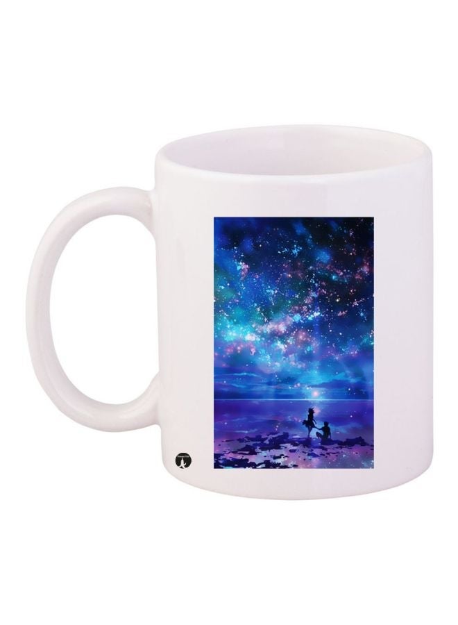 RYN Printed Coffee Mug White/Blue/Purple 11ounce