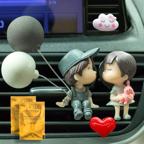 iDream Cute Car Air Fresheners Vent Clip - Lovely Couple Clip Aroma Diffuser Decor - Adorable Car Interior Accessories - Car Decoration for Fresh Scents - Fun & Stylish Gift - Image 2
