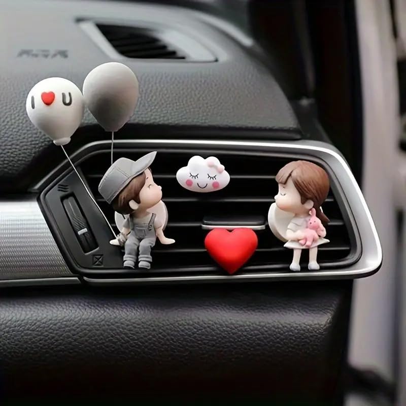 iDream Cute Car Air Fresheners Vent Clip - Lovely Couple Clip Aroma Diffuser Decor - Adorable Car Interior Accessories - Car Decoration for Fresh Scents - Fun & Stylish Gift - Image 1