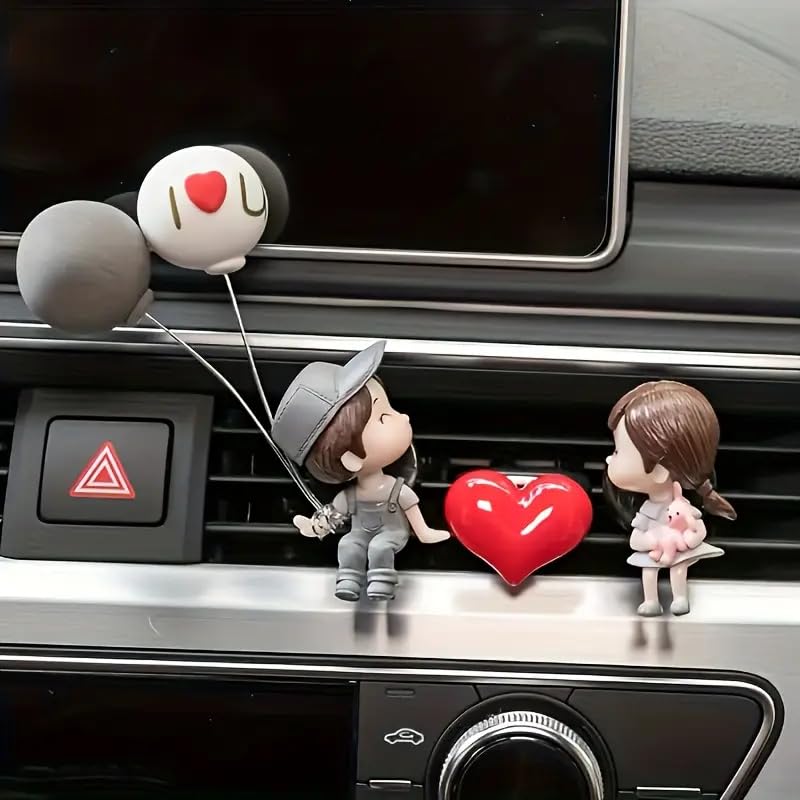 iDream Cute Car Air Fresheners Vent Clip - Lovely Couple Clip Aroma Diffuser Decor - Adorable Car Interior Accessories - Car Decoration for Fresh Scents - Fun & Stylish Gift - Image 4
