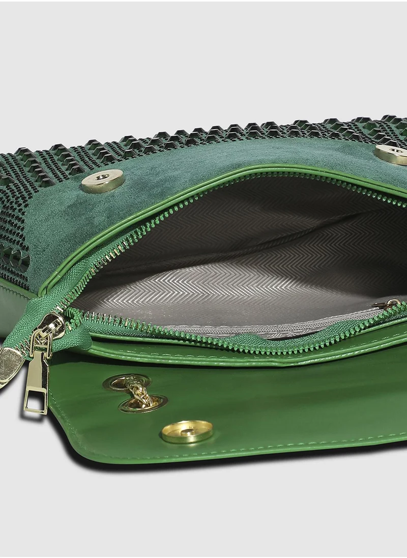 صوص هاوت All Over Studs Handbag - Forest Green