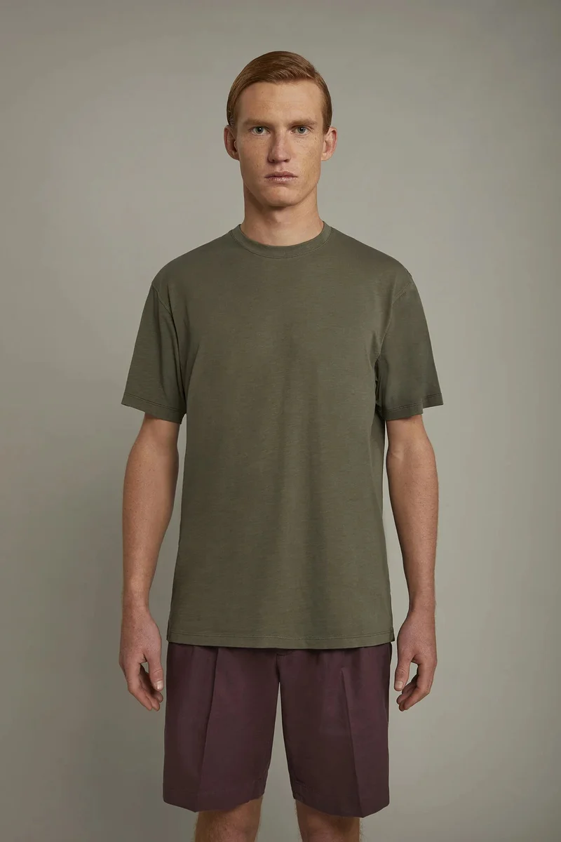 Men's round neck t-shirt 100% cotton - Military