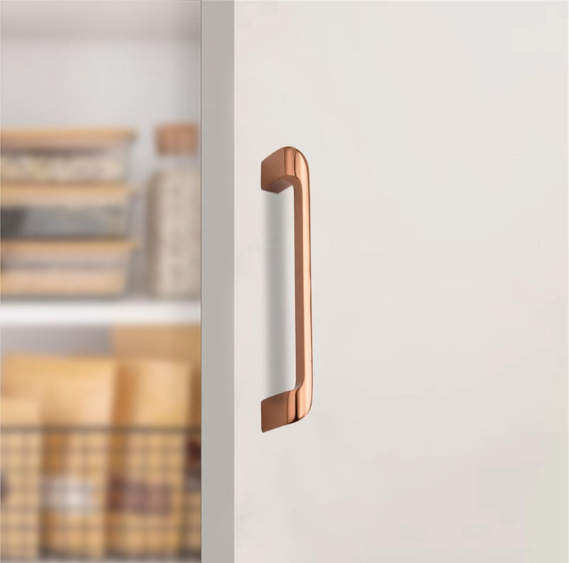 RAB Handle Zinc Kitchen and Office Drawer/Cabinet/Door/Wardrobe Furniture Handle (Code:- Handle R10, Size :-128MM, Finish :- Rose Gold, Pack of 1 PCS) - Image 1