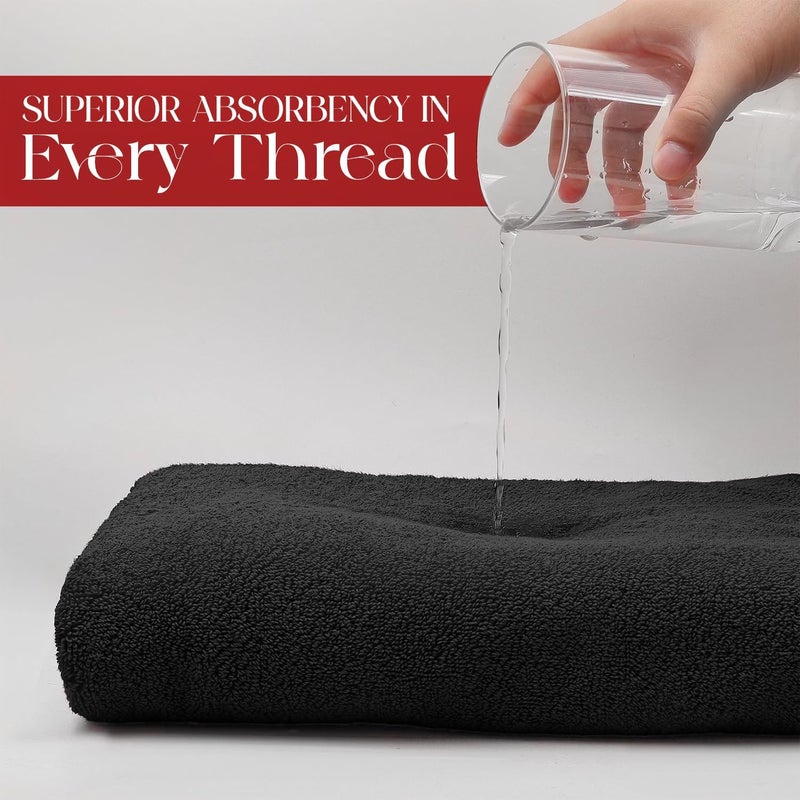 Riverside Pack of 1 Jumbo Bath Sheet 40 x 80 Inches - Extra Large Bath Towel, Super Soft & Highly Absorbent, 100% Cotton Quick Dry, Perfect to Wrap Yourself in - Black - Image 3