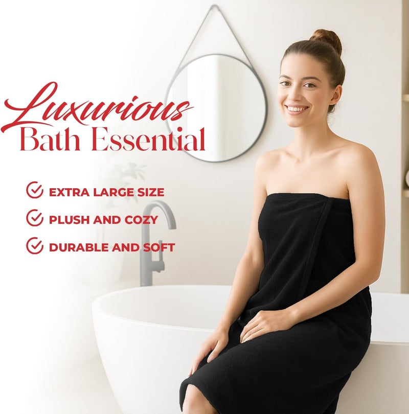 Riverside Pack of 1 Jumbo Bath Sheet 40 x 80 Inches - Extra Large Bath Towel, Super Soft & Highly Absorbent, 100% Cotton Quick Dry, Perfect to Wrap Yourself in - Black - Image 4