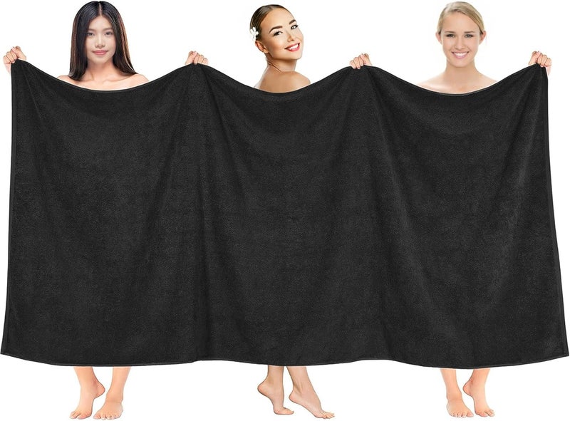 Riverside Pack of 1 Jumbo Bath Sheet 40 x 80 Inches - Extra Large Bath Towel, Super Soft & Highly Absorbent, 100% Cotton Quick Dry, Perfect to Wrap Yourself in - Black - Image 2