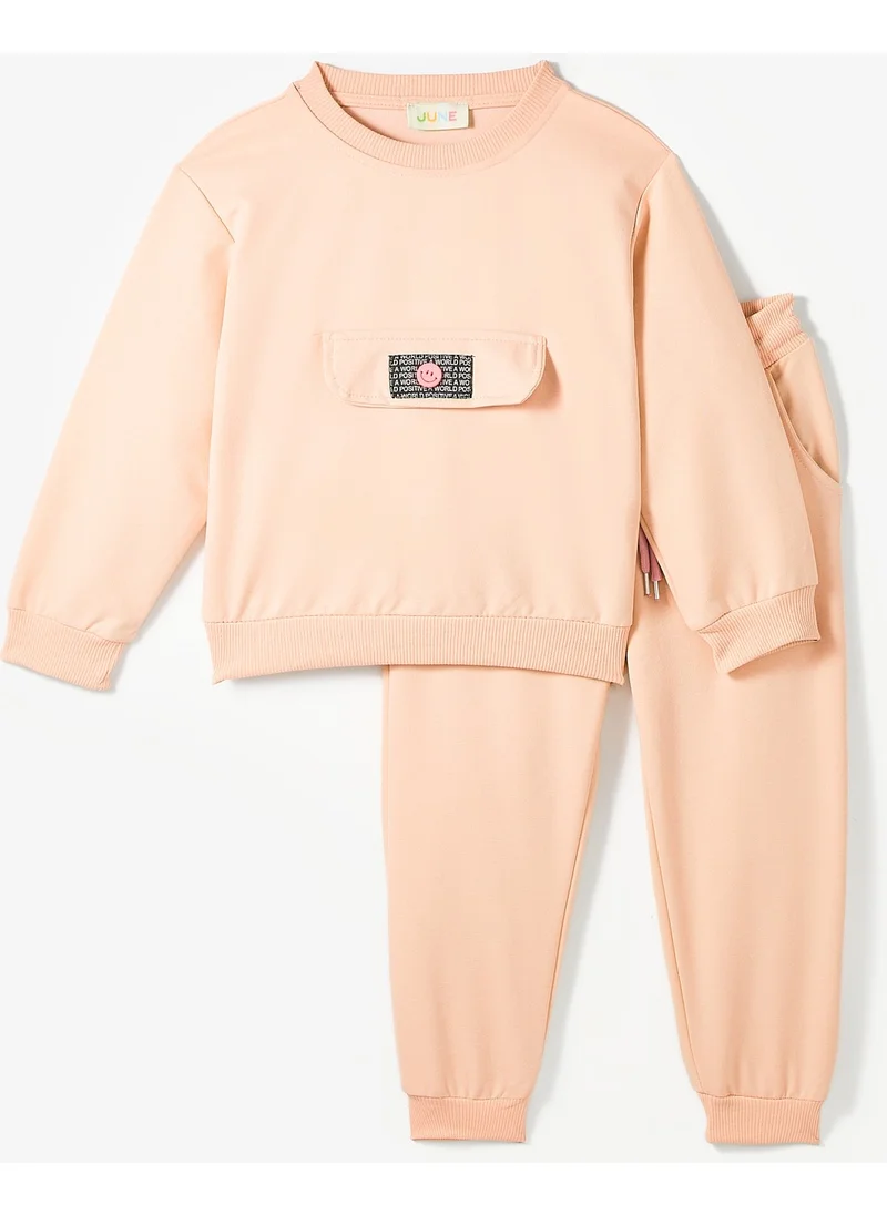 جون Kids Pocket Flap Detailed Sweatshirt and Sweatpants 2-Piece Set