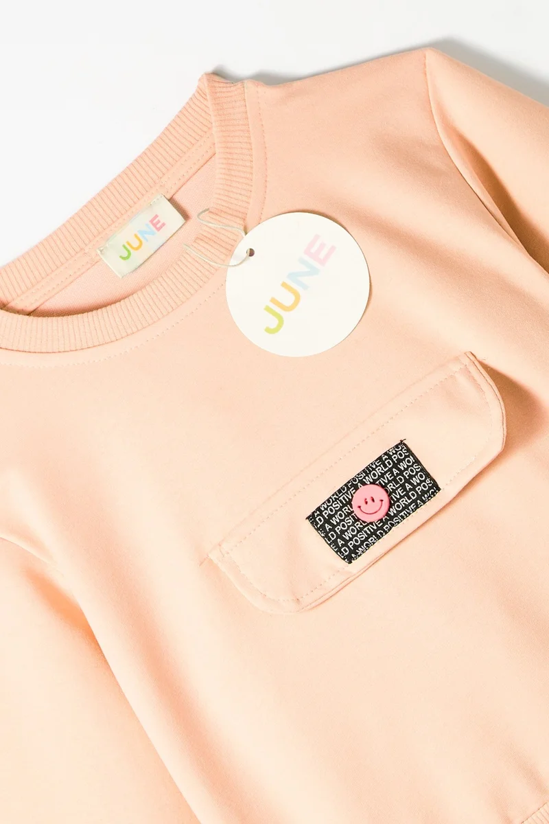 جون Kids Pocket Flap Detailed Sweatshirt and Sweatpants 2-Piece Set