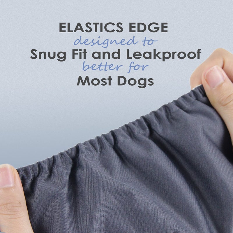 wegreeco Washable Dog Diapers - Washable Male Dog Belly Wrap - Pack of 3 - (Black, Charcoal, Navy, X-Large) - Image 4