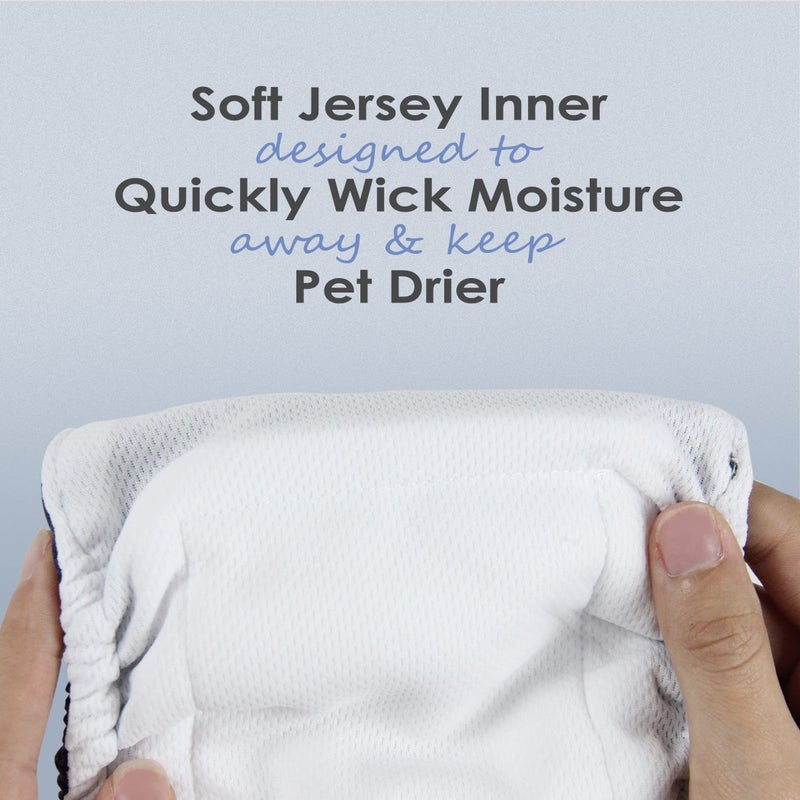 wegreeco Washable Dog Diapers - Washable Male Dog Belly Wrap - Pack of 3 - (Black, Charcoal, Navy, X-Large) - Image 5
