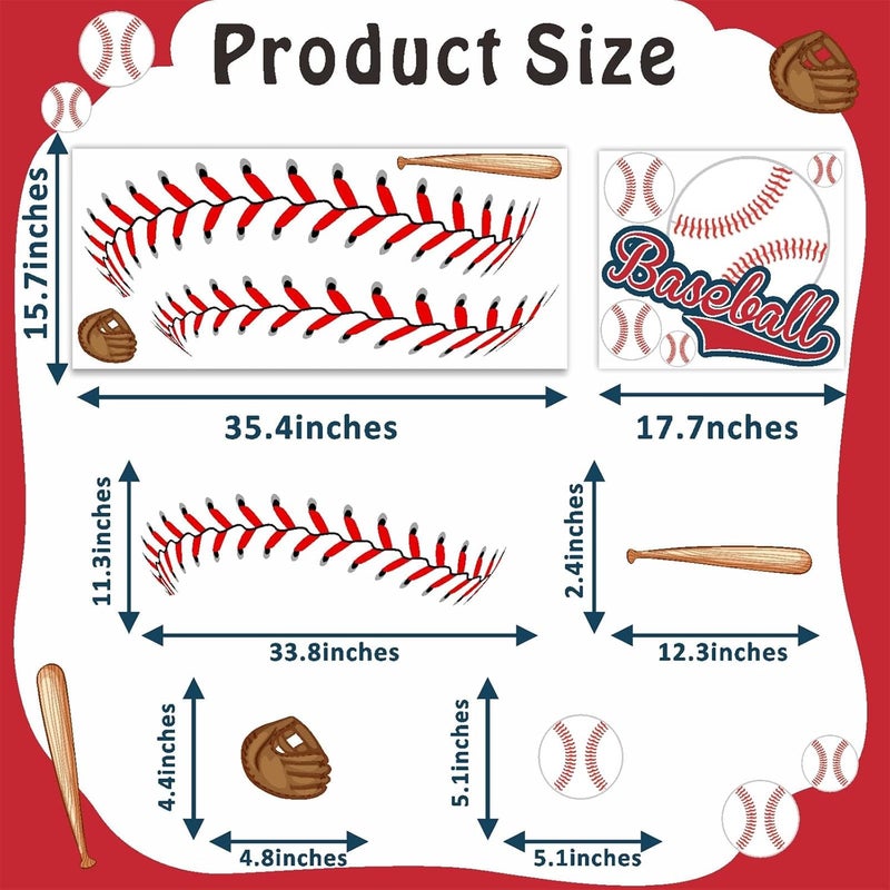 Haiddle Baseball Wall Decal for Boys Bedroom - Image 4