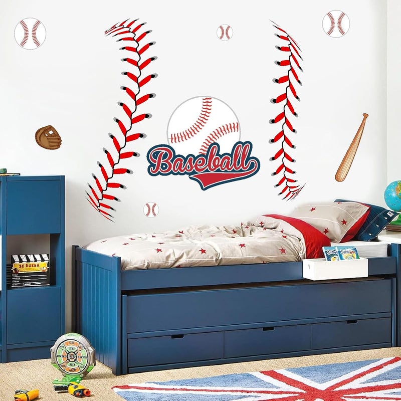 Haiddle Baseball Wall Decal for Boys Bedroom - Image 1