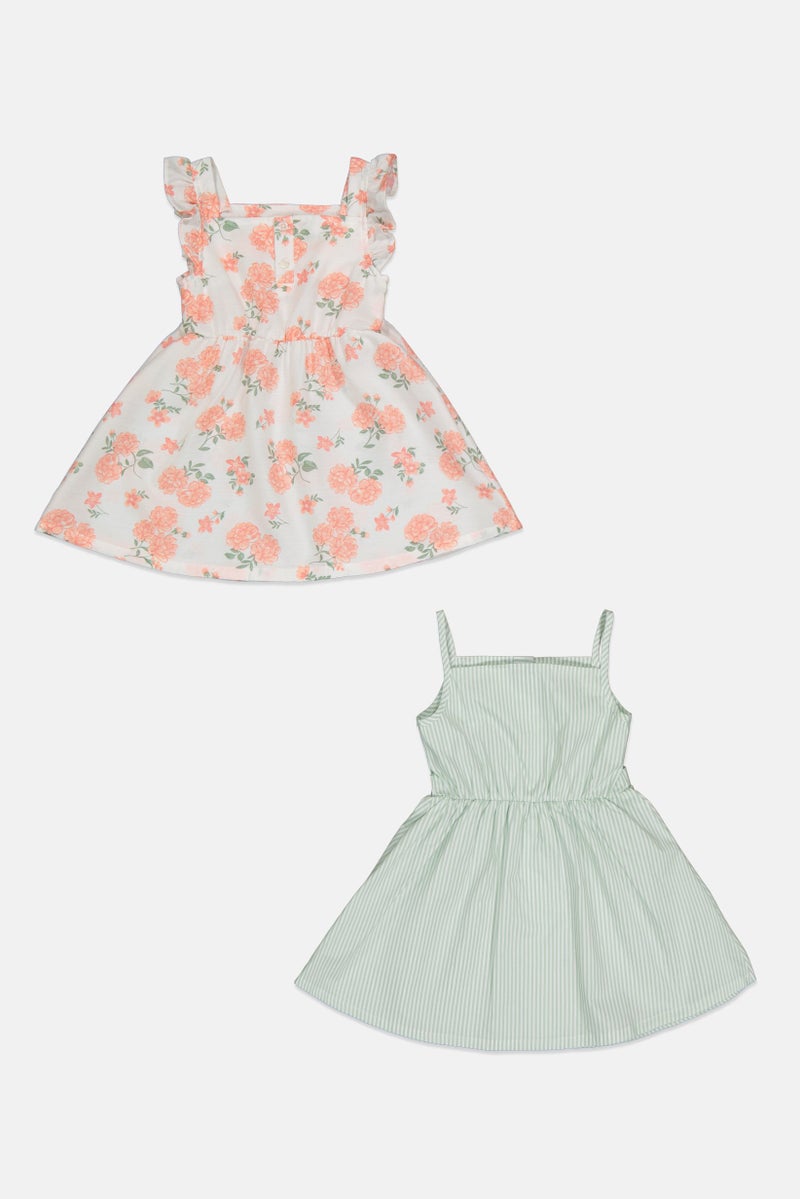 Draper James Kids Girl 2 Piece Floral Print Dress, Multicolor - Image 2