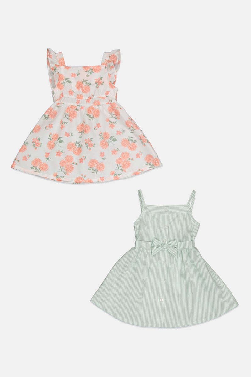 Draper James Kids Girl 2 Piece Floral Print Dress, Multicolor - Image 3