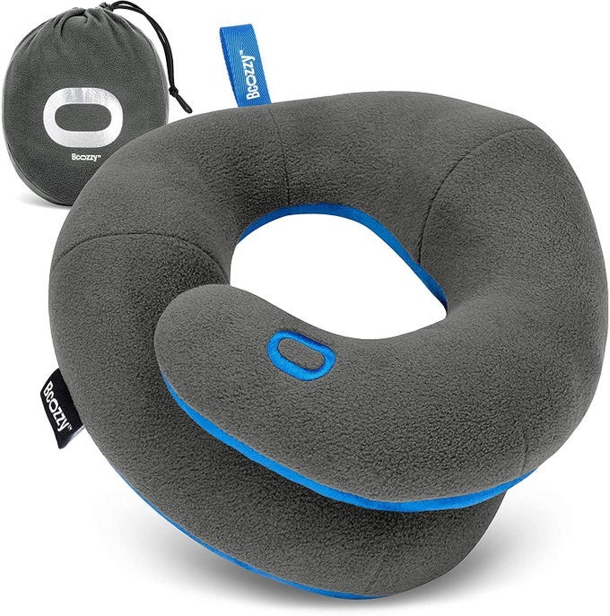 KIDS TRAVEL NECK PILLOW 812 YO PATENTED SOFT CHILD PILLOW FOR HEAD CHIN SUPPORT IN CAR AIRPLANE AND ROAD TRIP SLEEPING ADJUSTABLE SIZE CARRY BAG FULLY WASHABLE MEDIUM GRAY