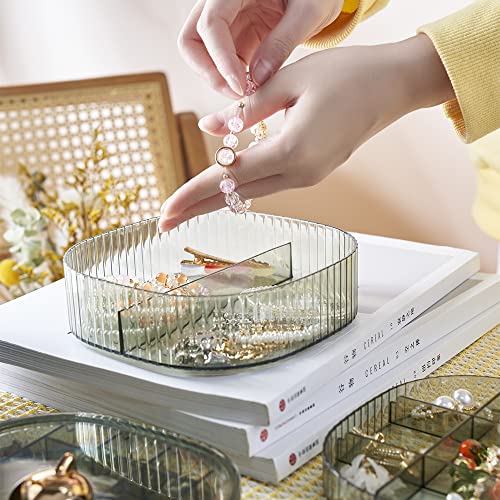 Sunkaioo Earring Organizer,Stackable 3-Layers Clear Jewelry Box with Lid,Stud Earring Organizer for Women Girls,Earring Box Display Holder for Earrings Ring Studs Bracelet Necklace Crafts(Green) - Image 4