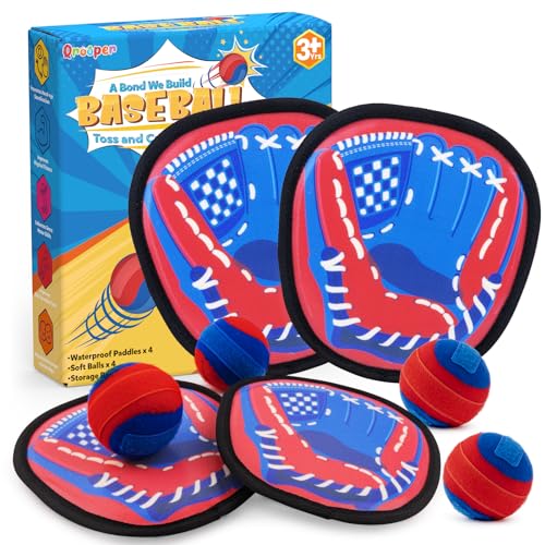 Qrooper Toss and Catch Game Ball Set Toddler Toys for 3 4 5 6 7 8 Year Old Boys Girls Easter Basket Stuffers Yard Games Beach Pool Outdoor Toys for Kids Ages 48 Birthday Gift Baseball Glove - Image 1