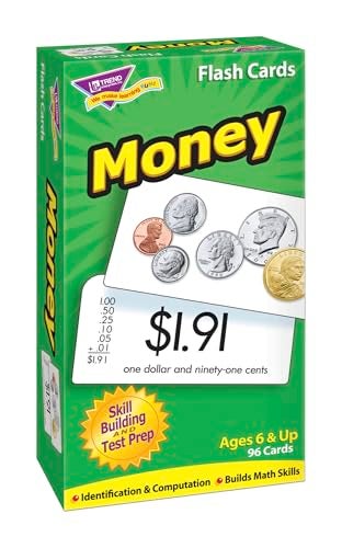 Trend Enterprises: Money Skill Flash Cards, Exciting Way for Everyone to Learn, Builds Math Skills, Great for Skill Building and Test Prep, 96 Cards Included, Ages 6 and Up - Image 5