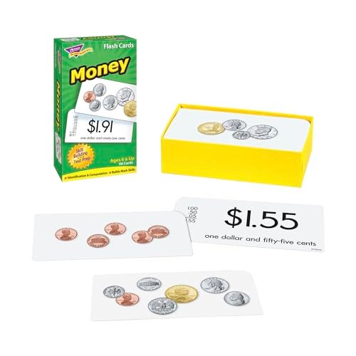 Trend Enterprises: Money Skill Flash Cards, Exciting Way for Everyone to Learn, Builds Math Skills, Great for Skill Building and Test Prep, 96 Cards Included, Ages 6 and Up - Image 2