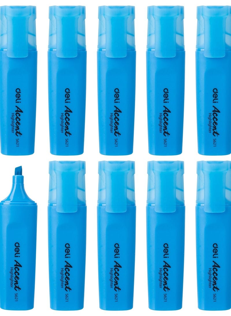 Deli هايلايتر أزرق طرف مشطوف 1-5 مم عبوة من 10 قطع - Image 3