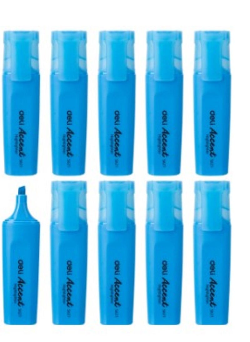 Deli هايلايتر أزرق طرف مشطوف 1-5 مم عبوة من 10 قطع - Image 1