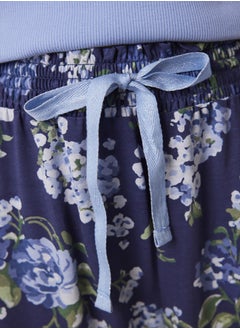 women'secret Cotton Ribbed Pajamas With Blue Flowers  - Image 4